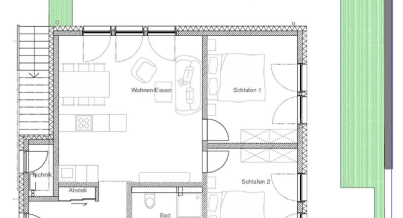 Grundriss Wohnung mit Terrasse auf der Jakobstraße in Aachen über Koch Immobilien