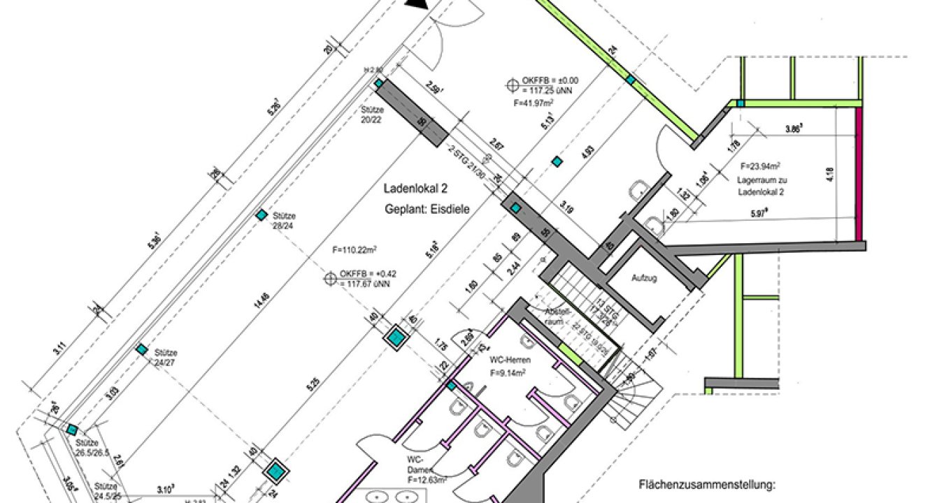 Grundriss Gewerbelokal in Baesweiler Immobilienmakler Koch